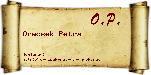 Oracsek Petra névjegykártya